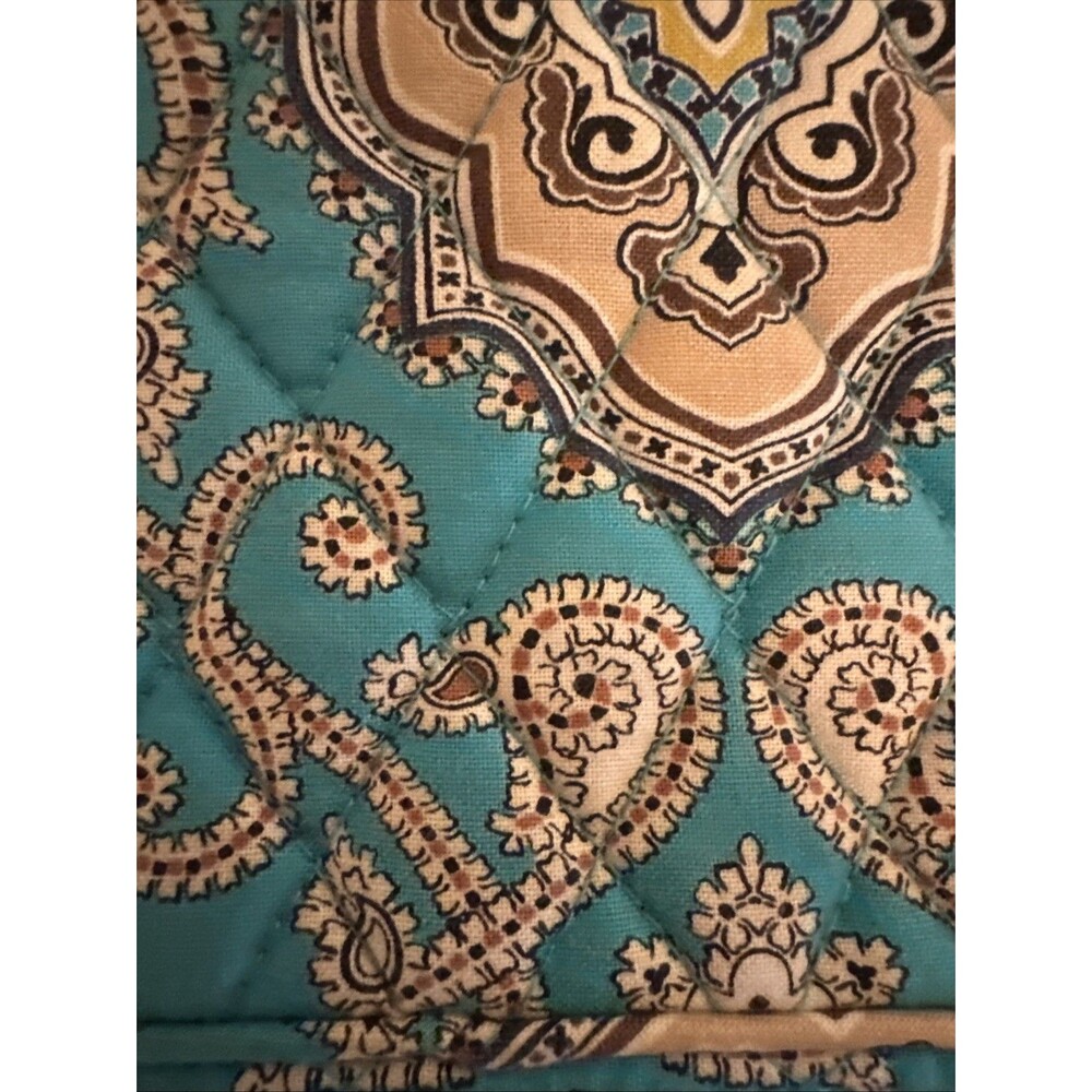 VINTAGE VERA BRADLEY RARE RETIRED Peacock Paisley FABRIC ZIP WALLET COIN PURSE - Picture 4 of 9